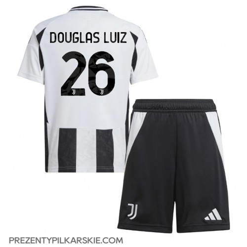 Stroje piłkarskie Juventus Douglas Luiz #26 Koszulka Podstawowej dla dzieci 2024-25 Krótki Rękaw (+ szorty)